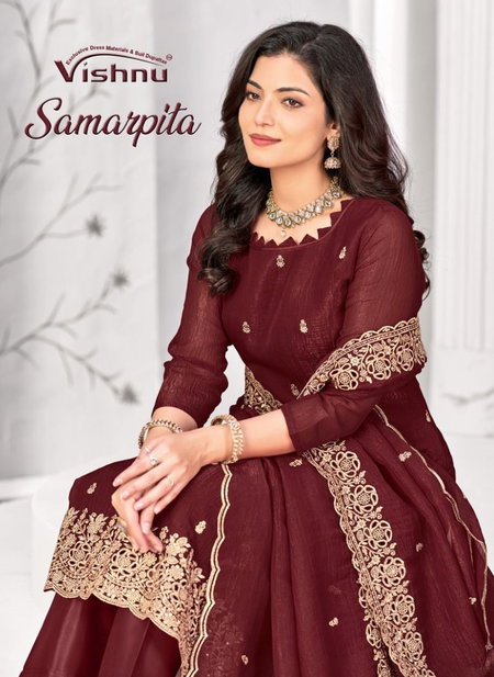 Samarpita By Vishnu Crunchy Blooming Dress Material Exporters In India